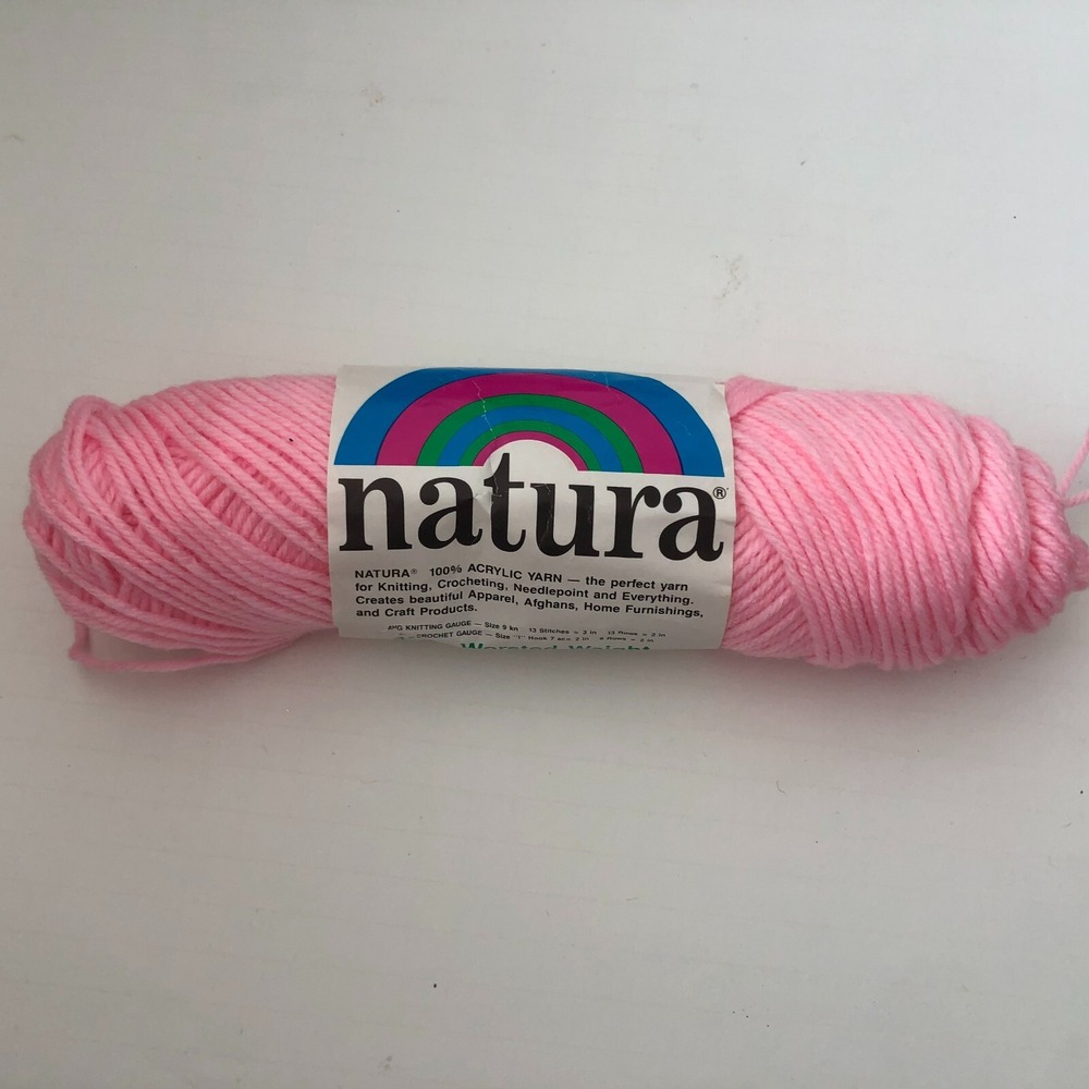 Vintage Natura Acrylic Yarn  #16 Petal Pink 4 Ply 1 skein 3 oz new